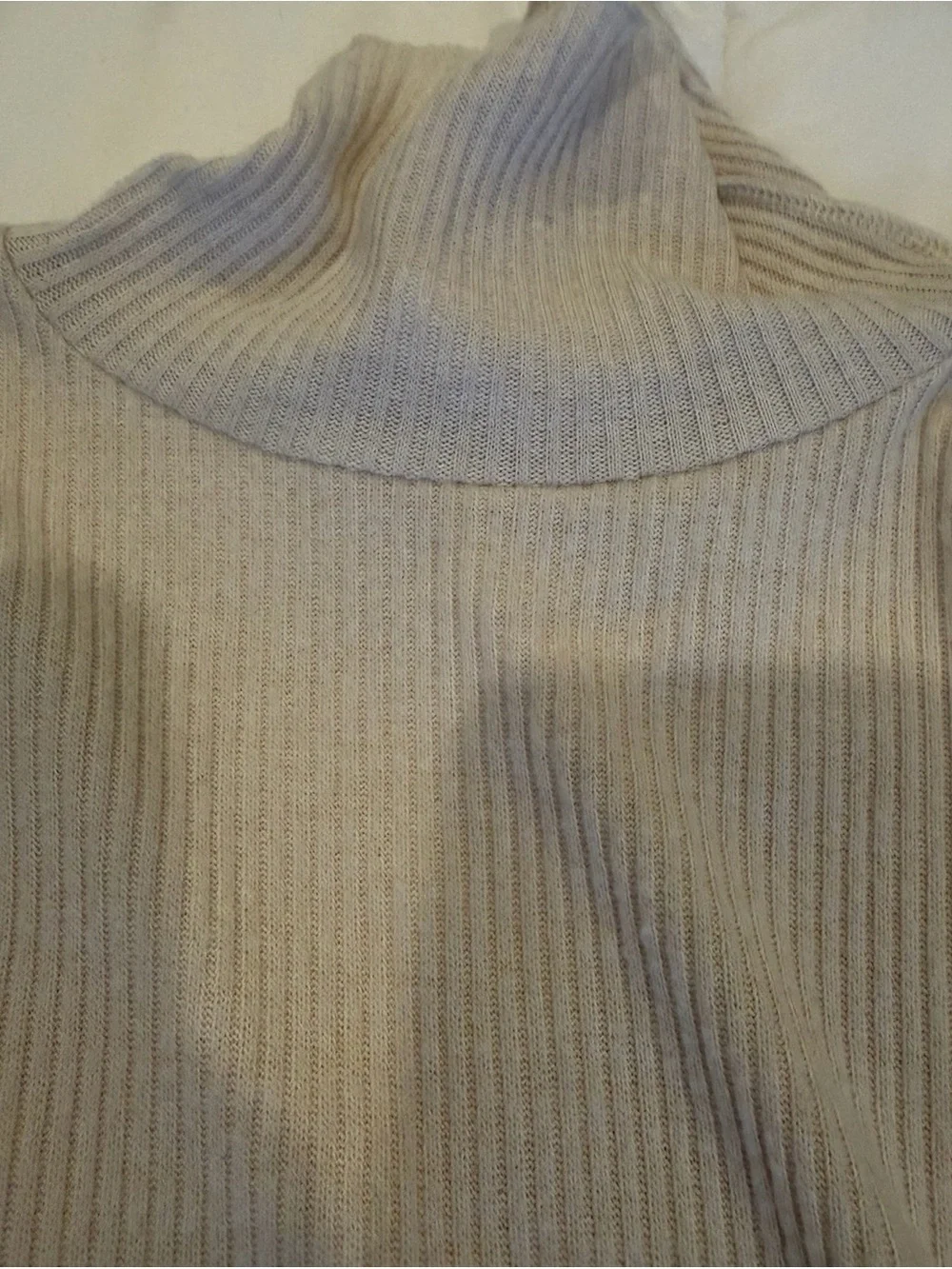 Zara Cream Ribbed Turtleneck Sweater